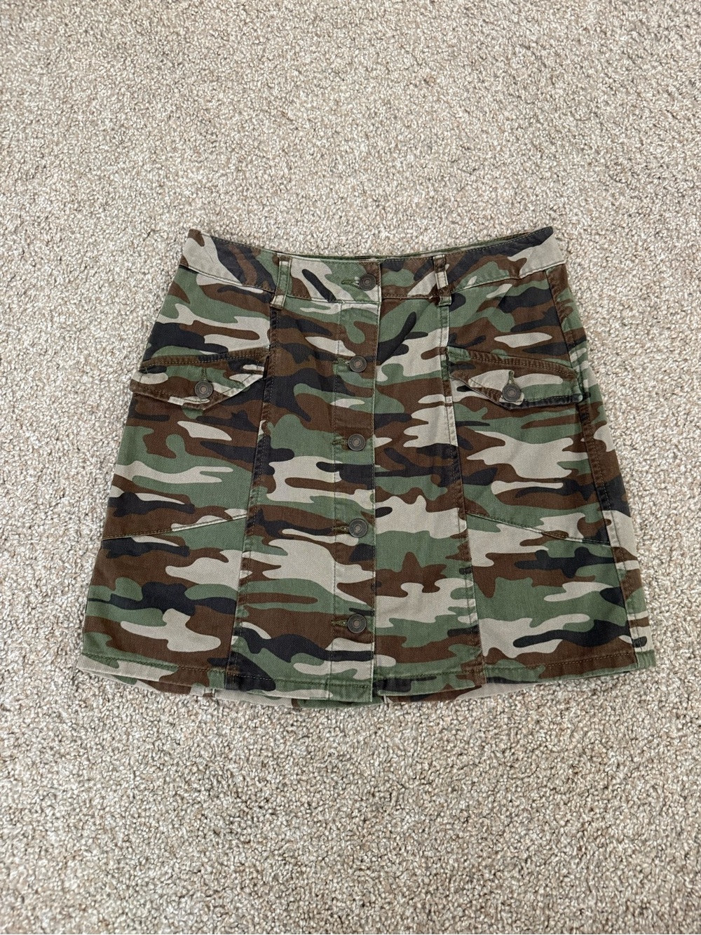 Forever 21 Green & Brown Camouflage Mini Skirt